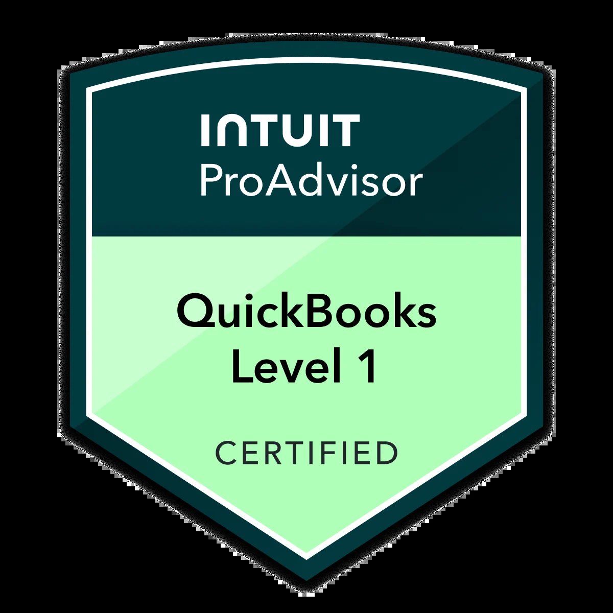 Intuit ProAdvisor QuickBooks Online Level 1 Certified badge